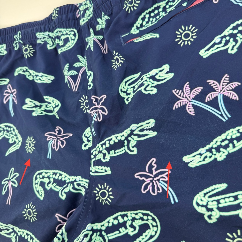 Chubbies Classic Swim Trunk 4" The Neon Glades Navy Men 3XL Alligator Brief Line - Picture 5 of 8